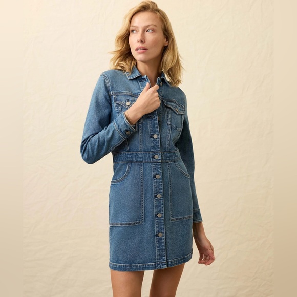 Faherty Michelle Denim Dress NWT size 4 - Picture 12 of 14